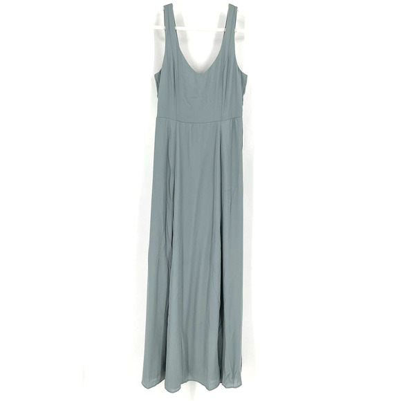 Show Me Your MuMu Jenn Maxi Dress Silver Sage Crisp XS NWT - Picture 1 of 11